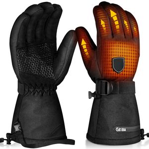 Gants de ski, de snowboard et de moto chauffants, isolés, compatibles avec les écrans tactiles, imperméables, en coton de haute qualité, avec <span class=keywords><strong>batterie</strong></span> - Product Image 1
