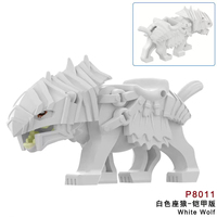 P8011-8018 Briques à assembler Jouets Animaux Médiévaux Loup DIY Blocs de Construction Éducatifs en Plastique Cadeau Jouets