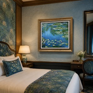 Peinture à l'huile sur toile de qualité muséale, reproduction de l'art <span class=keywords><strong>impressionniste</strong></span> célèbre de <span class=keywords><strong>Claude</strong></span> <span class=keywords><strong>Monet</strong></span>, Nénuphars dans un étang, faite à la main - Product Image 1