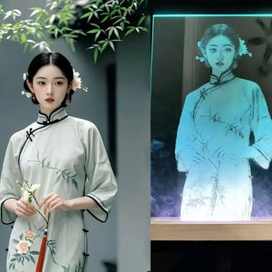 Pintura de Retrato en Vidrio Martillado de Diseño Exclusivo, Fotos Personalizadas de Conciertos de Ídolos, un Regalo Preciado para los Fans. - Product Image 2