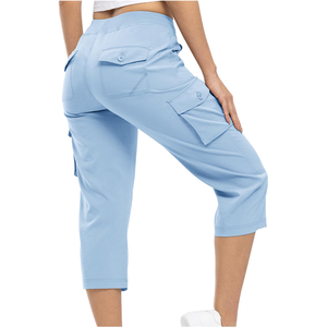 Pantalon cargo pour femme, taille haute élastique, coupe ample, devant plat, jambes droites, en lin, grande taille, style hip-hop, nouvelle mode, hiver - Product Image 4