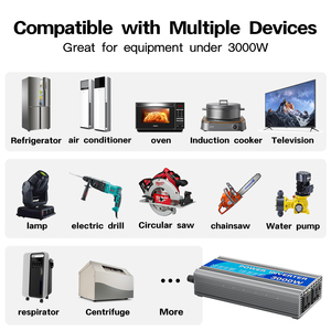 Convertisseur de courant pour voiture à onde sinusoïdale modifiée 3000W, de DC12V 24V à AC110V 220V monophasé, prise universelle US pour usage automobile - Product Image 4