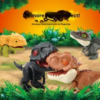 Modèle d'animal en plastique éducatif pour enfants, dinosaure qui mord la main, mini, multi-articulé, réaliste, jouet anti-stress, cadeau, tête