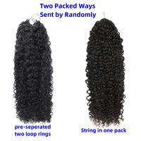 Extensions de cheveux humains bouclés birmans FH Miracle Knot Feathering pour tresses au crochet, 100g, 14-24 pouces