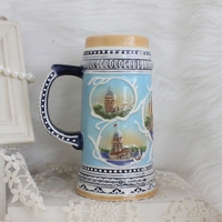 Chopes à bière souvenir personnalisées peintes à la main gravées russie allemande munichoise en grès