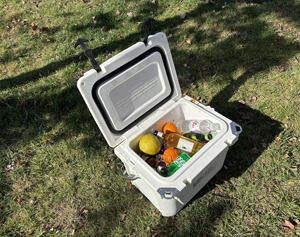 Convenience and Portability 20QT Thermal Food Grade Cooler <b>Box</b> with Letter Pattern for Solo <b>Camping</b> Fishing Hiking Ice <b>Storage</b> - Product Image 5