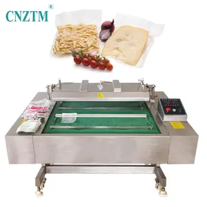 Industrial automatic double chamber vacuum bag packing packaging sealing sealer machine for food