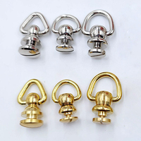 Anneaux à vis en laiton massif, forme triangulaire, anneaux rotatifs en D, boucles pivotantes, fermoirs 10/13/15 mm, accessoires de quincaillerie pour sac, pour accroche-sac