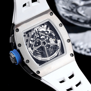 Reloj Deportivo Casual Luminoso Blanco Único, con Correa de Goma, Diseño de Esqueleto Tourbillon, Unisex, Resistente al Agua, para Negocios - Product Image 5