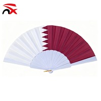 Éventails promotionnels en papier Corée du Sud Japon Haïti Liban Qatar Cap-Vert Accessoires de football pour supporters Éventail à main en plastique