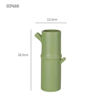 Vases à fleurs en céramique minimalistes, motif nœud de bambou vert oriental, décoration de table moderne chinoise, articles de décoration pour la maison et la maison modèle