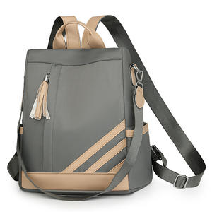 Colección de otoño 2025, mochila de PU de gran capacidad para mujer, estampado antirrobo, bolso de hombro de mujer de Color de contraste a la moda para niñas - Product Image 1