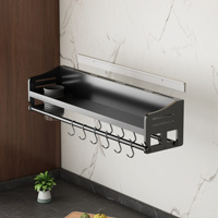 Étagère murale de cuisine en acier carbone durable et facile à installer pour épices, ustensiles et articles de cuisine