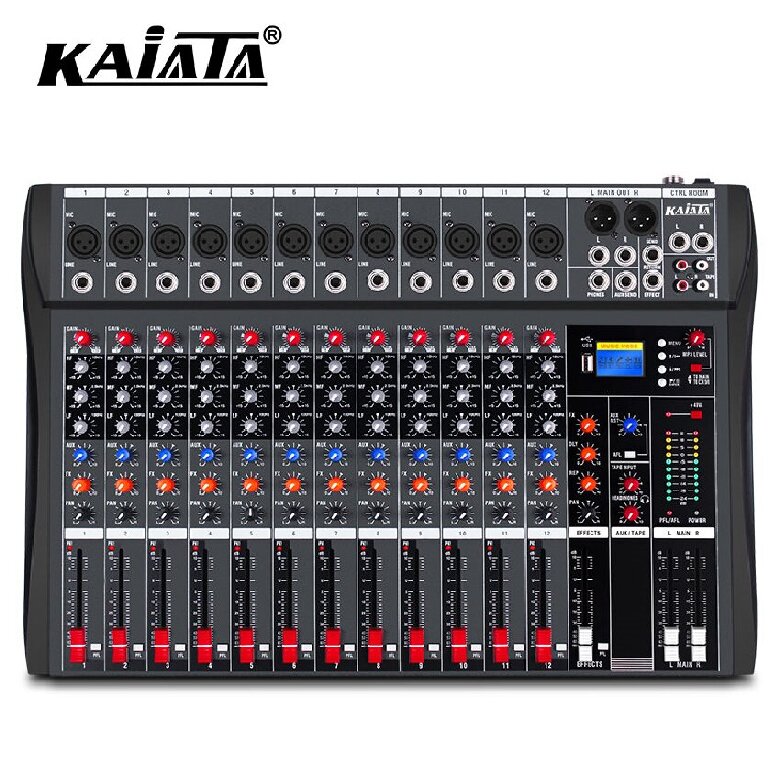 KAIKA CT12-2 12-канальный стерео микшер цифровой аудио уличная трансляция караоке звуковая карта live audio mixer