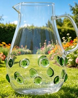 Pichet à eau froide en verre transparent personnalisé pour la maison, avec poignée, vente en gros