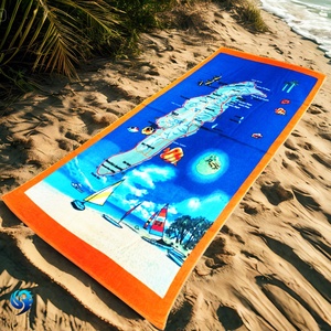 Fabricants de serviettes en gros personnalisé à la mode pas cher Tropical Ocean Island Map Pattern Digital Printing Serviette de plage - Product Image 1