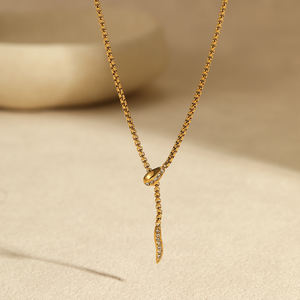 Ins 18K Vergulde Roestvrij Staal Bohemen Unieke Hoge Kwaliteit Zirkoon Slangenbak Ketting Elegante <span class=keywords><strong>London</strong></span> Sieraden - Product Image 5