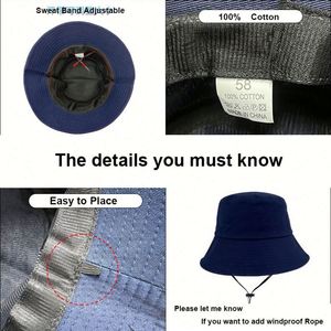 Wholesale High Quality Black Fisherman Stain Lined Knit Bucket Cap Cotton Woven Custom Embroidery Logo Bucket <b>Hat</b> <b>for</b> Men - Product Image 2
