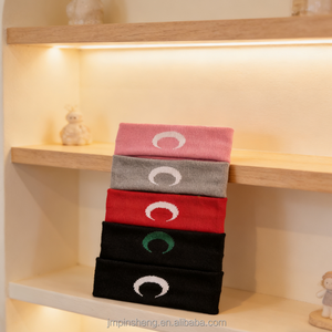 Bandeau en tricot respirant en coton anti-transpiration motif croissant <span class=keywords><strong>de</strong></span> lune, élastique et antidérapant pour la course, le yoga, le lavage du visage et le maquillage - Product Image 2