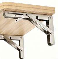 Edelstahl Klappbare Dreieckhalterung Schwerlast Zusammenklappbare Regalstütze für Wandtisch Arbeitsplatte Hardware