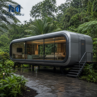 Futuristic Apple Pod 40ft Mobile House Solar Powered Eco-Friendly Container Sandwich Panel Construction Office Building Workshop