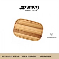 SMEG Acacia Houten Antibacteriële Schimmelwerende Massieve Snijplank 28x42x1,8cm voor Keuken Groenten Babyvoeding Fruitbereiding