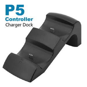 Station de charge double pour manette de jeu P5 avec lumières <span class=keywords><strong>LED</strong></span> pour Playstation 5 PS5 <span class=keywords><strong>PS</strong></span> 5, accessoire de jeu pour manette - Product Image 1