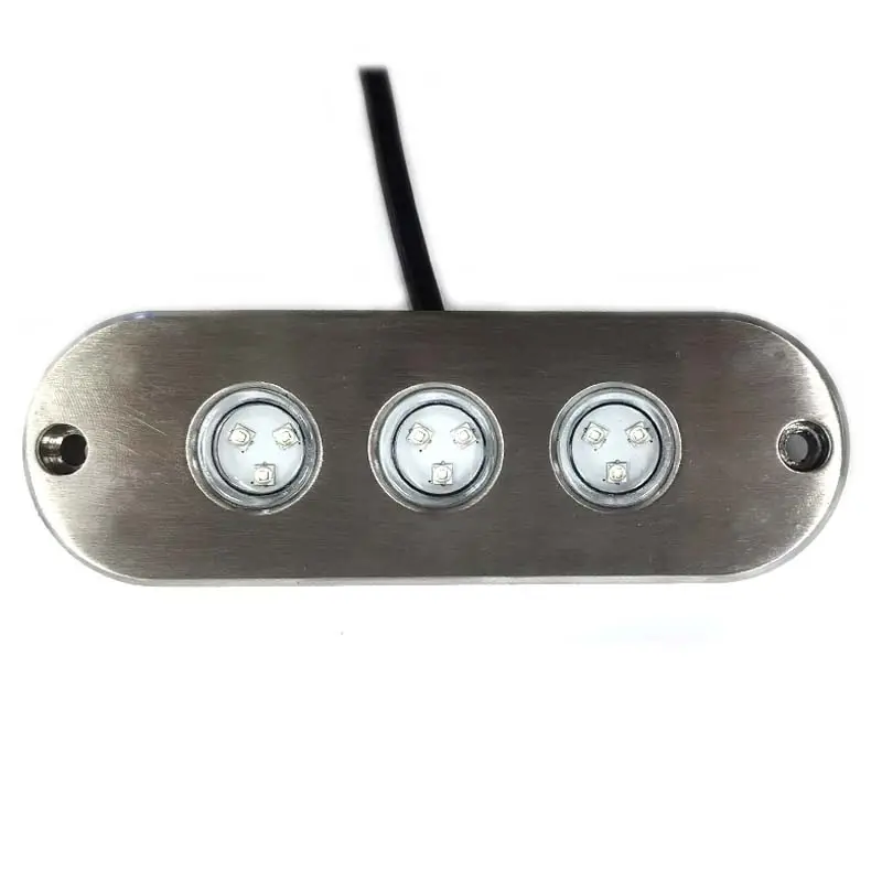 WEIKEN Surface Mounted 45W 316 Stainless Steel Slim Ocean Marine Grade Underwater Led Lights Boat Yacht Dock Pool Lights