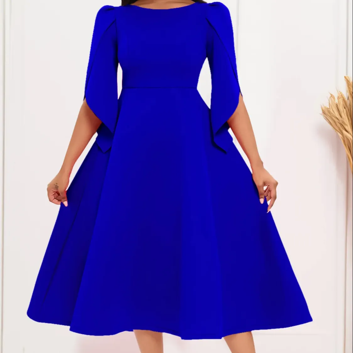 S-3XL Herbst New Style Elegantes und modisches Party kleid Großes Swing-Kleid Afrikanisches Kleid