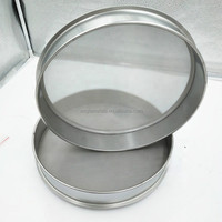Tamis de laboratoire standard en tissu métallique à armure toile simple pour farine et minerais, avec mailles de 10, 20, 30, 40, 50 microns, soudé