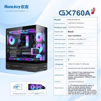 Hantek GX760A Tianxuanren Mid-Tower Desktop Computer Case ATX Water-Cooled Side-Transparent Panoramic View Brand New No Front