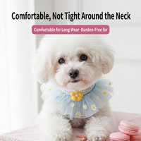 Collier décoratif pour animaux de compagnie avec clochette, écharpe à volants en dentelle et maille à carreaux, accessoire pour chiots et chats toutes saisons