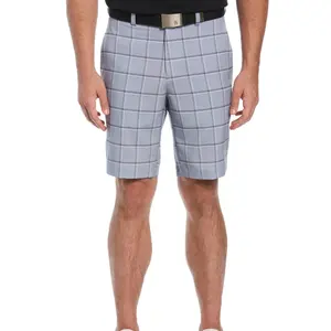 Custom OEM High Quality Dry Fit Classic Stretch Men's Roadmap Plaid Performance Golf Shorts