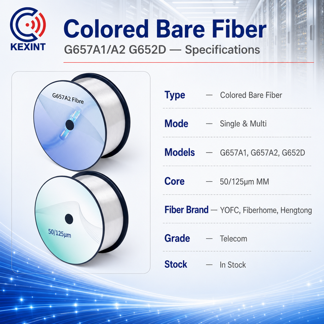 KEXINT G657A1 G657A2 G652D Single-mode Multi-mode Coloring Bare Cable Color Glass Optical Fiber
