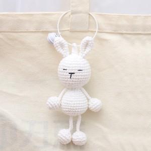 Cute Crochet Bunny Keychain <b>Handmade</b> Knitting Yarn Knit Amigurumi Crochet Plushies Animals Mini Baby Bunny <b>Doll</b> Rabbit Key Chain - Product Image 1