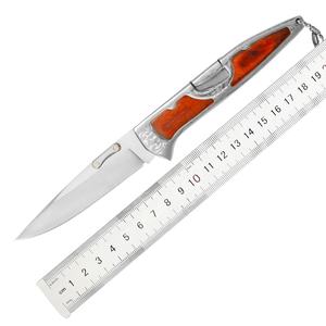 Coltello Tascabile Tattico con Lama in Acciaio Inox 84mm, Manico in Legno, per Campeggio, Sopravvivenza, Caccia, Bushcraft, OEM - Product Image 6