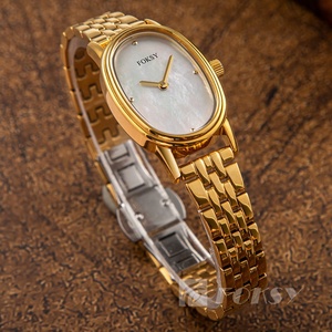 Montre <span class=keywords><strong>Femme</strong></span> Ovale Vintage Personnalisée avec Logo, Cadran Acier Inoxydable Petit, Bracelets Luxe Perle, <span class=keywords><strong>Montres</strong></span> Quartz Personnalisées pour Femmes - Product Image 1