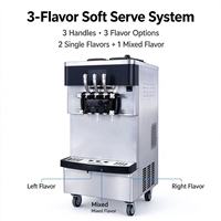 Machine à glaces commerciale verticale 3 saveurs 8230 avec pré-refroidissement indépendant et expansion intégrée