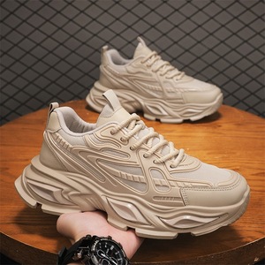 Chaussures de sport décontractées pour hommes, nouvelle collection printemps, respirantes, en maille, à lacets, tendance, polyvalentes, à semelle épaisse, rehaussantes, style papa - Product Image 4