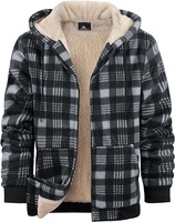 Veste à capuche en polaire pour hommes de qualité supérieure doublure en flanelle épaissie veste de chemise à carreaux à fermeture éclair complète pour l'hiver par temps froid
