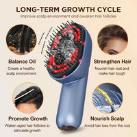 Peigne de massage du cuir chevelu à vibration électrique avec logo personnalisé, étiquette privée, réservoir d'huile magnétique, vaporisateur d'huile essentielle profonde pour la croissance des cheveux