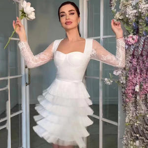 Robe crayon élégante vintage à franges tendance automne <span class=keywords><strong>2022</strong></span>, vente chaude, sexy, dentelle, manches longues, slim, robes de vacances pour femmes - Product Image 3