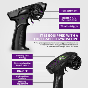 Mới đến 1/43 dễ dàng sử dụng ánh sáng lên con quay hồi chuyển RC đua Rally Xe mô hình đồ chơi cho trẻ em điều khiển từ xa trôi xe - Product Image 6