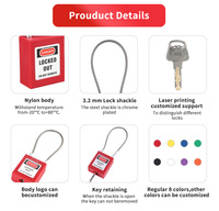 QVAND 90mm OEM Master Long Câble en acier Manille Cadenas de sécurité LOTO Lockout Identique
