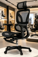 Chaise de bureau ergonomique en maille pour ordinateur, chaise de direction moderne pour bureau à domicile, pivotante, avec accoudoirs 3D réglables