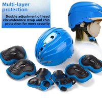 Ensemble de protection professionnel pour le roller des enfants : casque, genouillères, sangles à double ajustement, protection multicouche pour
