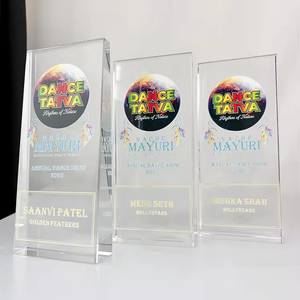 Trofeo in Cristallo Personalizzato con Scultura, Stampa a Colori e Design Triangolare Stereoscopico per Premiazioni - Product Image 5
