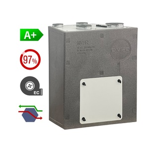 Système de ventilation silencieux <span class=keywords><strong>à</strong></span> <span class=keywords><strong>double</strong></span> <span class=keywords><strong>flux</strong></span> E-VIPO ERV, unité de récupération de chaleur, boîtier EPP, montage mural, récupérateur MVHR HRV, systèmes HVAC - Product Image 1