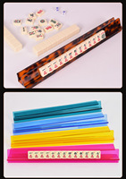 Support de rangement portable et pliable en acrylique pour tuiles de Mahjong avec fentes et barre de poussée, idéal pour les jeux de voyage, qualité professionnelle, divertissement