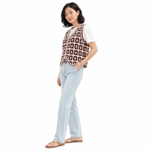 <span class=keywords><strong>Gilet</strong></span> en <span class=keywords><strong>crochet</strong></span> fait main <span class=keywords><strong>Granny</strong></span> Square, patchwork floral, sans manches, col en V, court, pour femme - Product Image 2